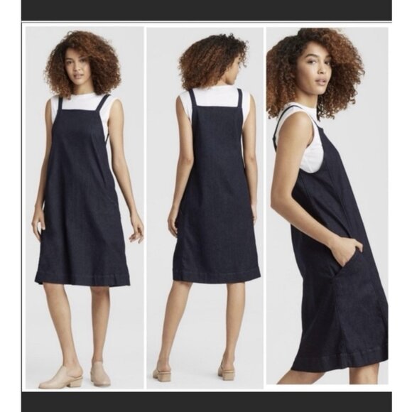 Eileen Fisher Dresses & Skirts - Eileen Fisher Organic Cotton Soft Stretch Denim Dress Romper